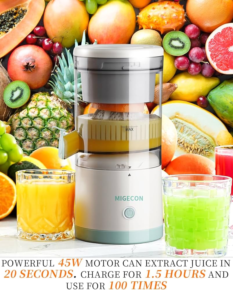 EXPRIMIDOR DE JUGO RECARGABLE