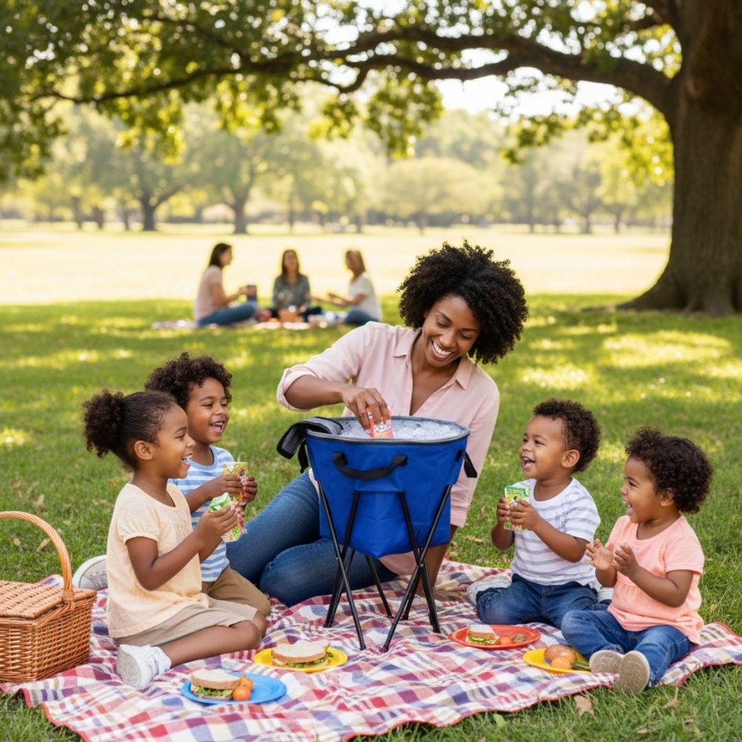 Nevera Portátil Plegable con Soporte Premium – ¡Bebidas Frías Donde Sea!