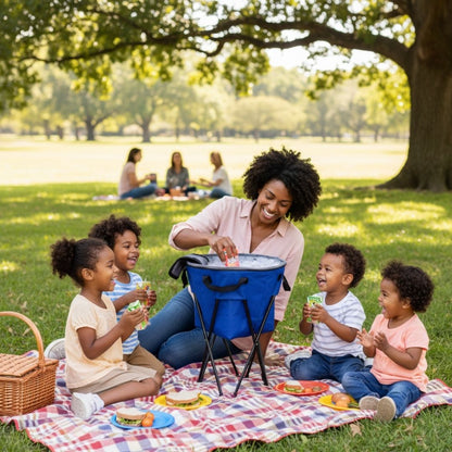 Nevera Portátil Plegable con Soporte Premium – ¡Bebidas Frías Donde Sea!