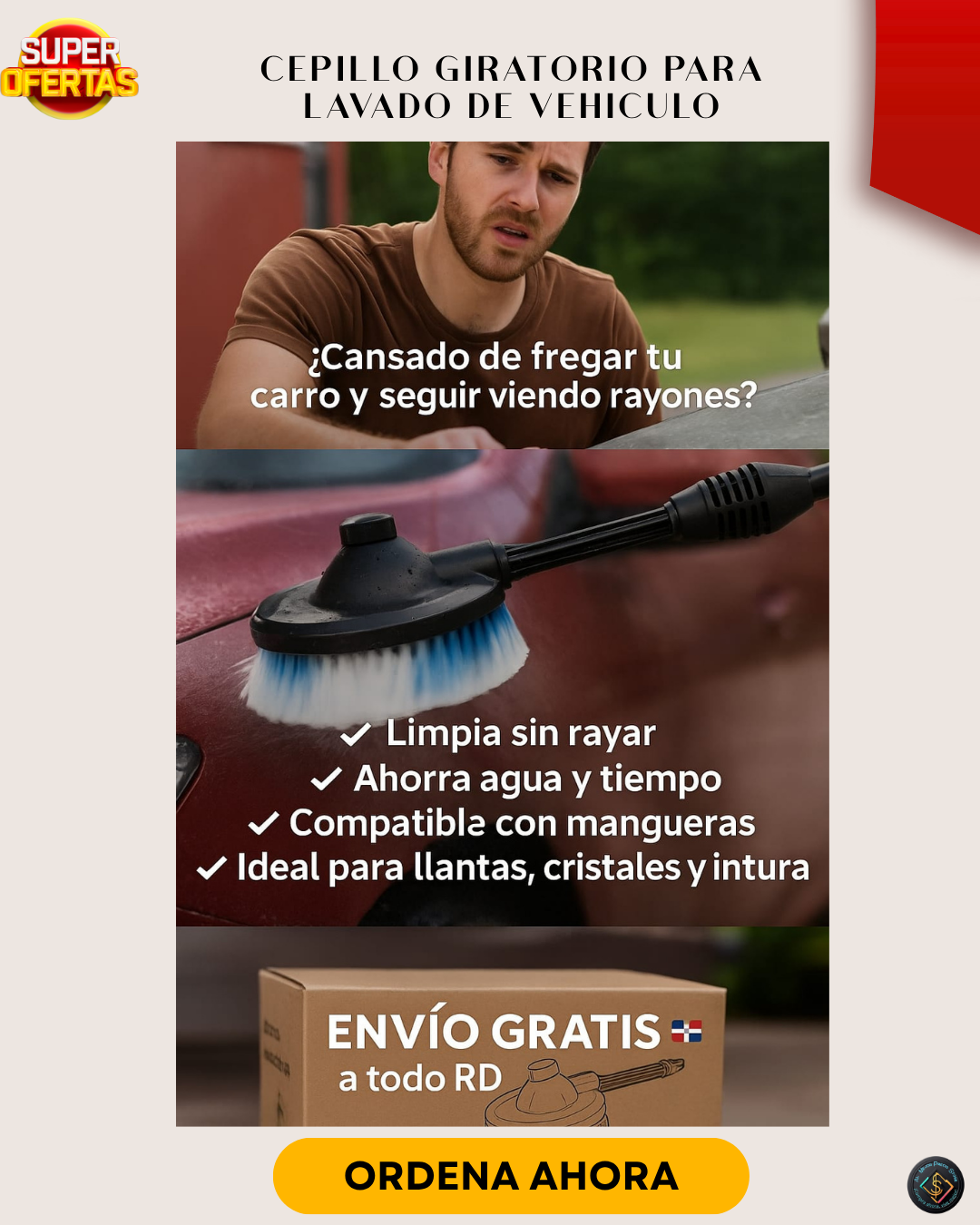 CEPILLO GIRATORIO PARA LAVADO DE VEHICULO