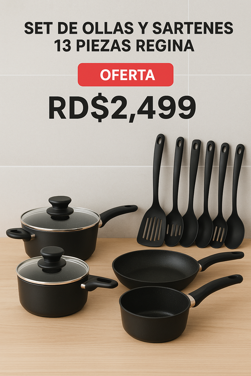 SET DE OLLAS Y JUEGO DE UTENCILIOS DE COCINA 13PZ
